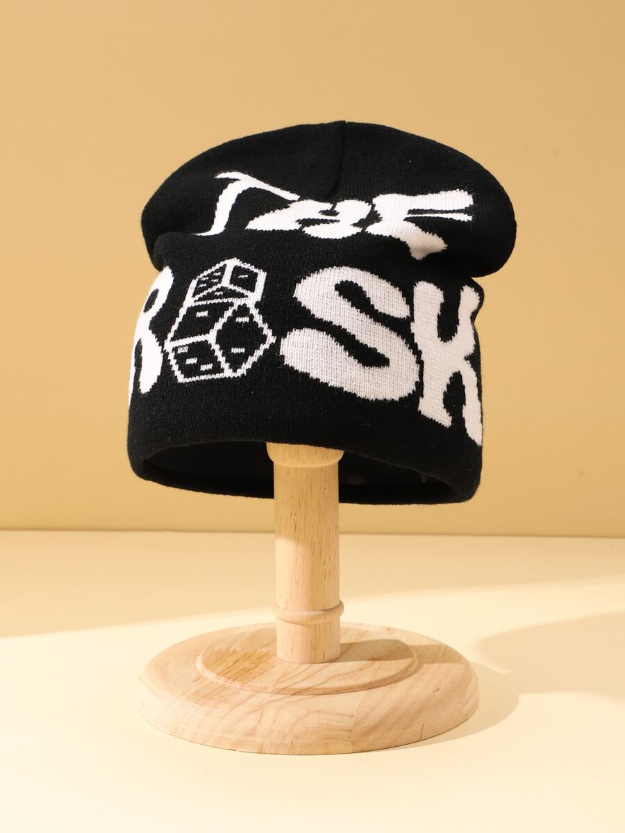 Mũ len dệt kim họa tiết Y2k Jacquard dành cho nam, trang phục mùa thu - Nhiều màu - Xem 1