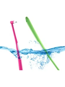1 pieza ortodoncia Cepillo interdental , manojo Cepillo de dientes suave , cuidado bucal Herramienta - Rosa - Ver 2