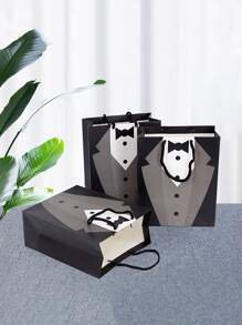 1 Miếng Đen Túi quà tặng Với Hoạt hình Ăn mặc trang trọng Thiết kế Cho đám cưới , Buổi tiệc Đồ trang trí - màu đen - Xem 1