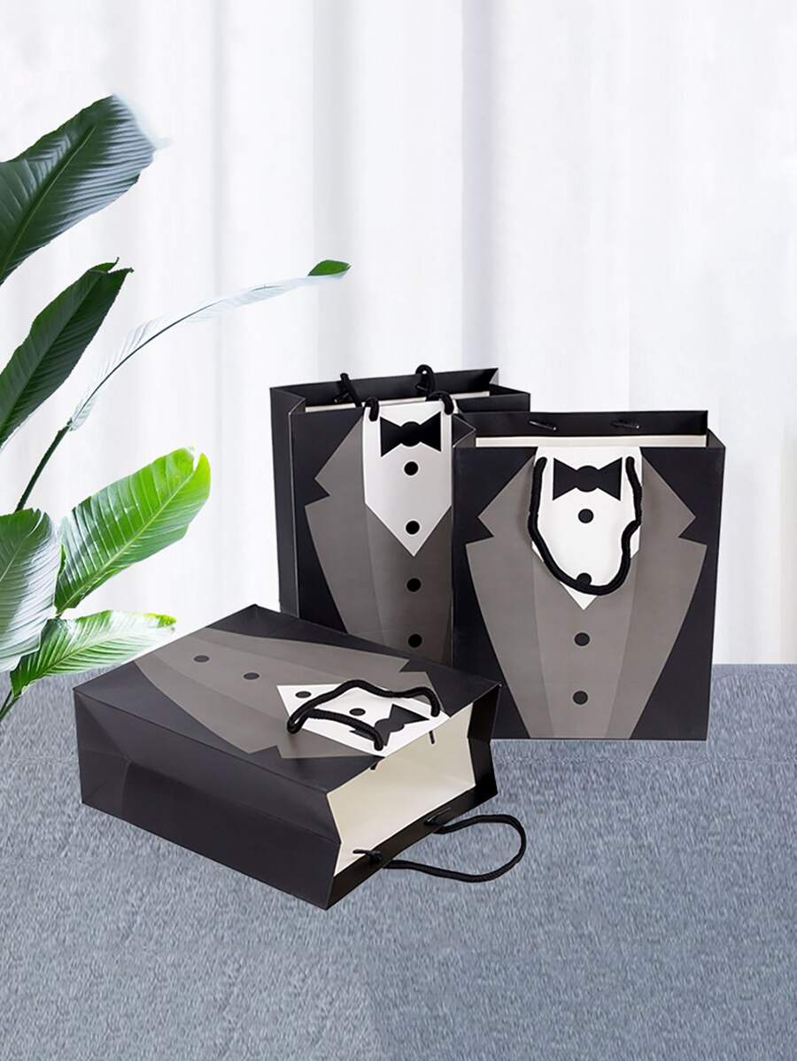 1 Miếng Đen Túi quà tặng Với Hoạt hình Ăn mặc trang trọng Thiết kế Cho đám cưới , Buổi tiệc Đồ trang trí - màu đen - Xem 1