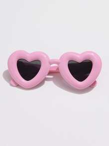 1入時尚塑料心形厚框女士太陽眼鏡，適合日常穿著，派對，度假和旅行