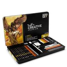 INDRA marca Kit de dibujo creativo profesional de 36 piezas, materiales de pintura al óleo profesional para estudiantes de arte, regalo - Multicolor - Ver 5