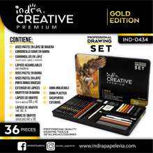 INDRA marca Kit de dibujo creativo profesional de 36 piezas, materiales de pintura al óleo profesional para estudiantes de arte, regalo - Multicolor - Ver 6