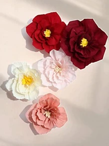 1 件皱纹纸花装饰，DIY 婚礼家居装饰，红色纸花派对背景装饰，适用于生日派对墙壁拱门情人节装饰，节日氛围纸花 - 酒紅色 - 查看 4
