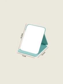 1 Miếng Kích thước nhỏ Bàn làm việc chất liệu da PU Che phủ Gấp lại Gương trang điểm - Hồng - Xem 6