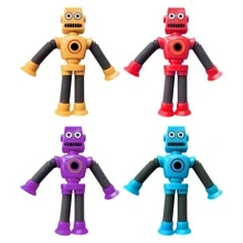 1pc Random Color Creative Robot Shaped Stretchable Tube Decompression Toy