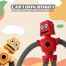 1pc Random Color Creative Robot Shaped Stretchable Tube Decompression Toy