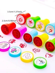 10件套DIY印章套装，包含鼓励性的英文短语 - 彩色 - 查看 2