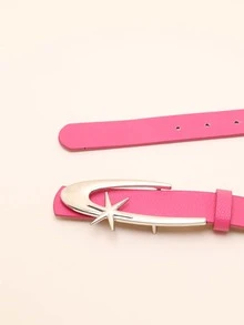 1入組女性六角形形狀鉚釘皮帶在玫瑰紅色的 - 玫紅色 - 查看 4