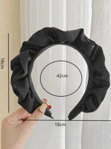 Solid Ruched Headband - Black - View 5