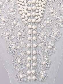 Rhinestone sáng bóng Kết cườm Có thể tháo rời Vòng cổ Đối với Của phụ nữ Áo sơ mi , Đa chức năng Trang trí Cổ áo giả Đối với : : 28CM - trắng - Xem 4
