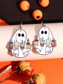 1 đôi Dễ thương Halloween Creative Con ma & Hình quả bí ngô Hoa tai Đối với phụ nữ Như Quà tặng ngày lễ - Nhiều màu - Xem 3