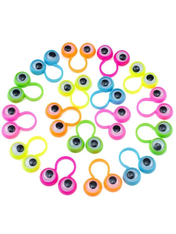 30pcs Random Color Plastic Finger Eyeglasses Rings, Birthday Party Decorations,Christmas