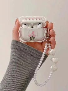 Sommerlicher Apple-Blumen-Muster Klarsichtschutz für mit Schlüsselband, Kawaii-Design
