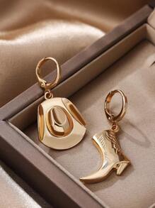 1 pair geometric western cowboy hat drop earrings