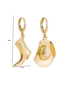1 pair geometric western cowboy hat drop earrings