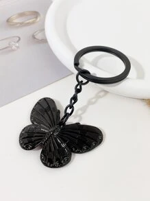 1 pieza Y2K unicolor con mariposa Llavero , pequeño & único Bolso colgante Llavero - Negro - Ver 2
