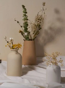 1pc Simple Style Ceramic Vase, Table Decoration, Wedding Decoration, Nordic Home Living Room Decoration Vase,Home Decor,Flower Vase,Centerpiece,Table Decor - White - View 4