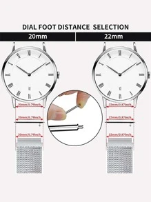 Bracelet de montre 20/22 mm, doux et respirant, style milanais, en acier inoxydable tressé avec boucle magnétique. Convient aux hommes et aux femmes. Compatible avec Samsung Galaxy Watch, Watch, Watch, Watch. Convient à tous les bracelets de montre d'une largeur de 20 mm à 22 mm.