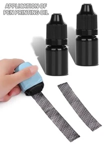 1pc Confidential seal roller type photosensitive seal express single information privacy garbled correction smear pen - Black - View 8