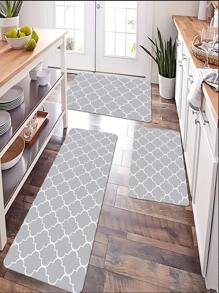 1入組幾何樣式防滑廚房地墊,現代滌綸廚房墊 - 彩色 - 查看 2