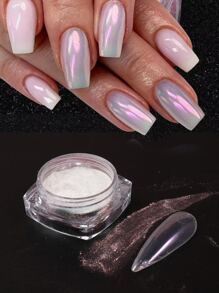 FULL BEAUTY 6 盒白色月光镀铬指甲粉闪粉套装闪亮极光指甲彩绘颜料带 3 把刷子 DIY 指甲饰品指甲宝石指甲用品 - 彩色 - 查看 6