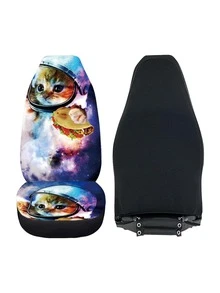 1pc Cat Print Car Seat Cover - Multicolor - View 4