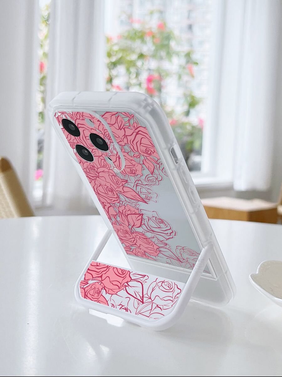印花透明手機殼帶底座 - 彩色 - 查看 1