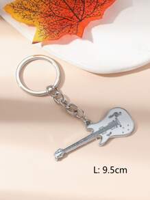 1入組微型吉他鑰匙圈適用於女士們,包吊墜 - 白色 - 查看 2