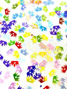 700入組婚禮派對生日裝飾王冠形狀金屬亮絲PVC狂歡紙屑 - 彩色 - 查看 3