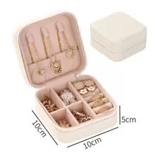 Black Pu Jewelry Storage Box For Earrings, Necklaces, Rings During Travel - Black - View 2