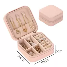 Black Pu Jewelry Storage Box For Earrings, Necklaces, Rings During Travel - Black - View 3