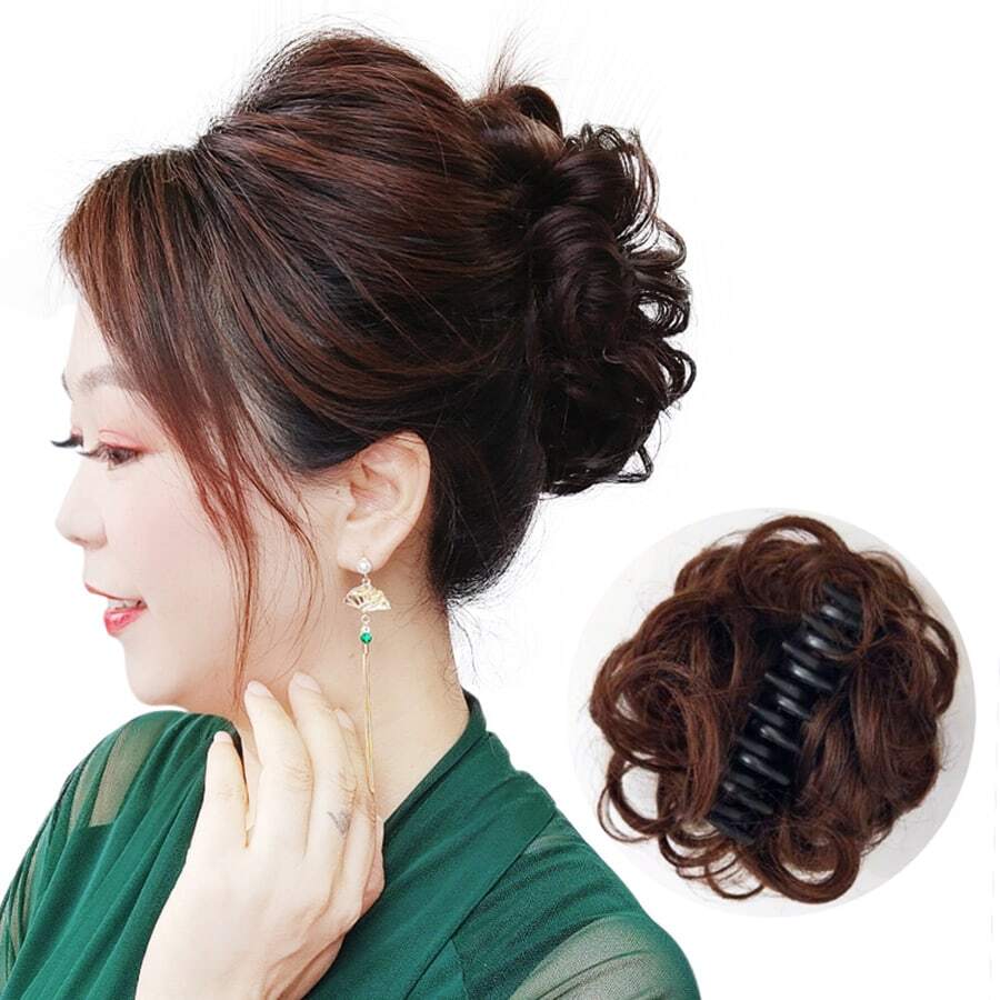 Curly Ponytail Wig Claw Clip Hair Bun, Wave Curly Hair, Curly Hair Bun