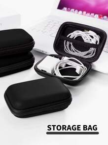 拉链EVA多功能数据线收纳包线缆整理器 - 黑色 - 查看 1