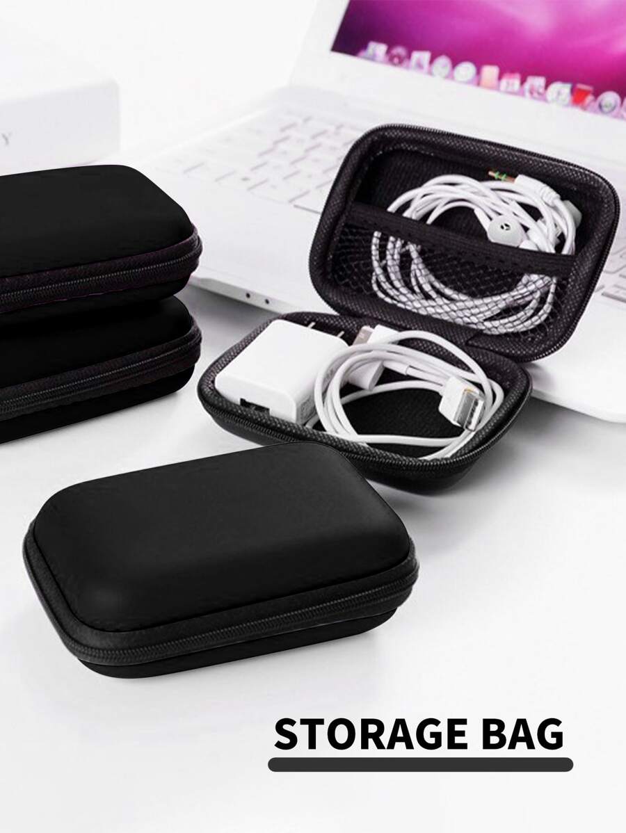 拉链EVA多功能数据线收纳包线缆整理器 - 黑色 - 查看 1