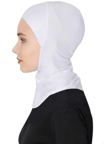 1pc White Neck Wrap Head Scarf Women Hijab Women Instant Hijab Headband Abaya Accessories Under Cap Women Veil - White - View 4
