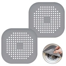 套裝2矽膠排水过滤器淋浴除毛器浴缸排水套排水过滤器適用於浴室浴缸和廚房帶吸杯子排水過濾器(灰色) - 灰色 - 查看 2