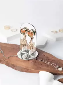 2 piezas Soporte de exhibición de joyería, Portaaturas - Plateado - Ver 2