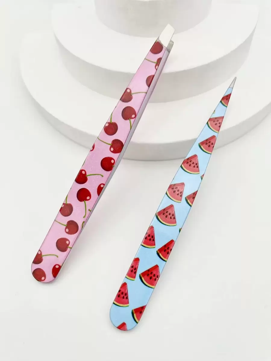 2 nhíp in hình trái cây, dụng cụ trang điểm và tỉa lông mày dễ thương và tiện dụng, nhíp lông mày bằng thép không gỉ chất lượng cao dùng để nhổ, tỉa, gắn mi giả và trang trí móng tay, dụng cụ chăm sóc mắt và móng, quà Giáng sinh hoàn hảo, giá rẻ, quà nhét vào tất, trang điểm, dụng cụ trang điểm, đồ rẻ tiền, quà tặng, quà tặng cho phụ nữ, quà Giáng sinh, quà tặng khuyến mãi, du lịch, đồ rẻ tiền, đồ dùng cần thiết khi đi du lịch