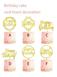 1 Miếng Slogan Đồ trang trí Acrylic Trang trí bánh - Vàng - Xem 1