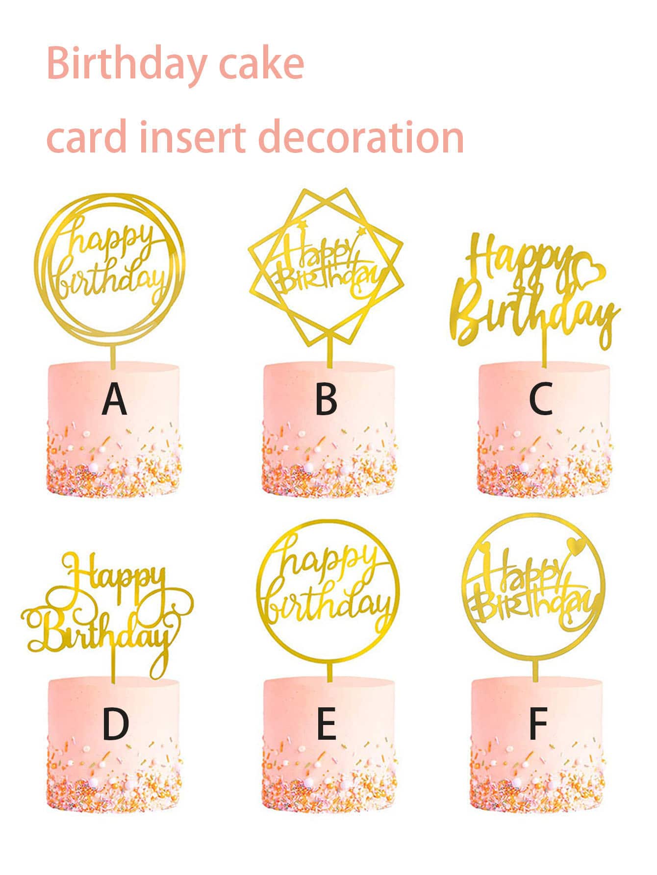 1 Miếng Slogan Đồ trang trí Acrylic Trang trí bánh - Vàng - Xem 1