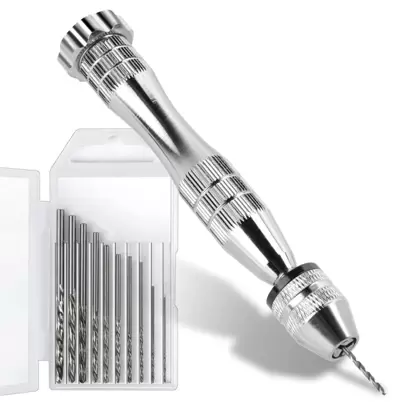 Steel Drill For Resin Molds Making With 10 Resin Drill Bits, Precision Hand Drill Tool For Epoxy Resin Crafts, Wood & Clay & Resin Keychains Or Jewelry Making