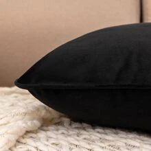 Luxury Velvet Couch Pillow Covers - Black - View 4