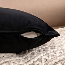 Luxury Velvet Couch Pillow Covers - Black - View 6