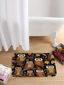 1 Miếng Mùa thu Con cú & Thực vật & Lá Mẫu Số In ấn Rèm cửa nhà tắm Hoặc Thảm trải sàn - Nhiều màu - Xem 3