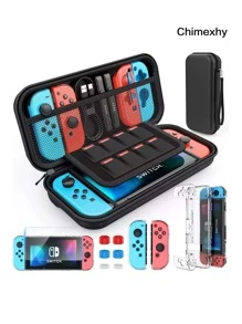 Chimexhy 1 JUEGO BOLSA DE ALMACENAJE COMPATIBLE CON N-SWITCH - Negro - Ver 1
