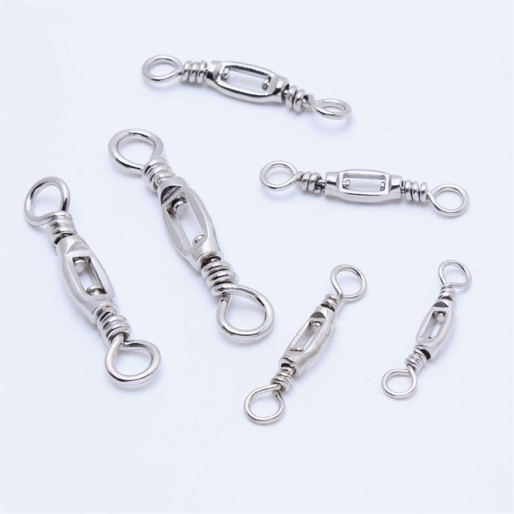 5入組大素色不銹鋼圓環連接器適用於捕魚裝置,齒輪,球軸承,,&淡水垂釣,焊接圓環合適的適用於 - 銀色 - 查看 1