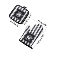 1 Miếng Nồi In Chống nóng Găng tay Và 1 Miếng Chống nóng Tấm lót Silicone Tấm lót - Đen và trắng - Xem 5
