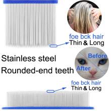 6 件装塑料材质不锈钢细齿宠物除蚤梳，适用于猫狗