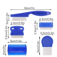 6 件装塑料材质不锈钢细齿宠物除蚤梳，适用于猫狗